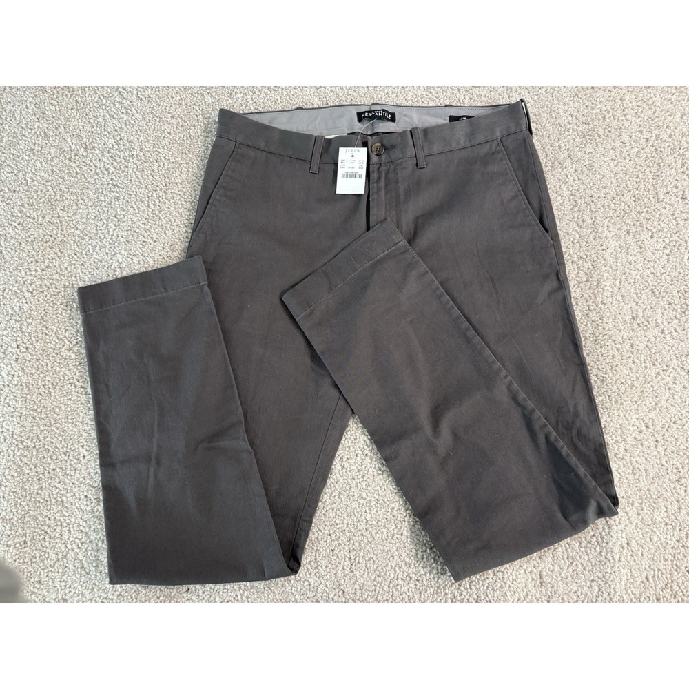 J. Crew Mercantile Flex Chino Pants Charcoal Grey Mens Slim Size 32/32 NWT Prepp